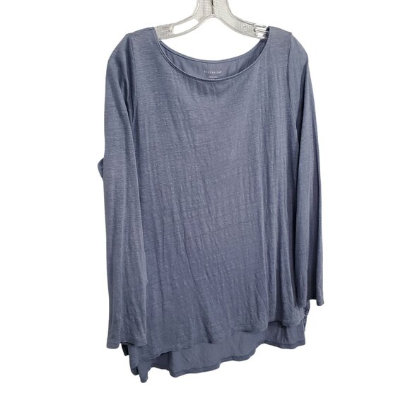 Eileen Fisher Tops - Eileen Fisher M Tunic Top Linen Long Sleeve Oversized Hi Lo Hem Relaxed Fit